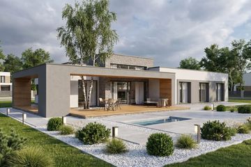 Projekt domu Illecebrosus IV G2 - parterowy dom o powierzchni 174,34 m², dach płaski - ujęcie 3