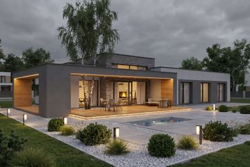 Projekt domu Illecebrosus IV G2 - parterowy dom o powierzchni 174,34 m², dach płaski - ujęcie 4