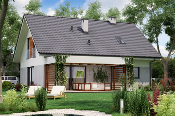  Projekt domu KA39 (PKT1005) - projekt domu parterowego z poddaszem - Zdjęcie 2