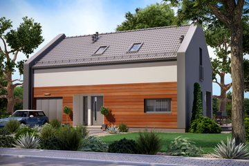  Projekt domu KA25 SZ (PKT1223) - projekt domu parterowego z poddaszem - Zdjęcie 1