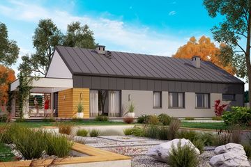  Projekt domu KA44 SZ (PKT1235) - projekt domu parterowego - Zdjęcie 2