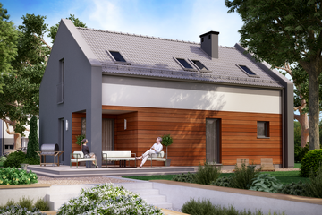  Projekt domu KA25 (PKT1033) - projekt domu parterowego z poddaszem - Zdjęcie 2