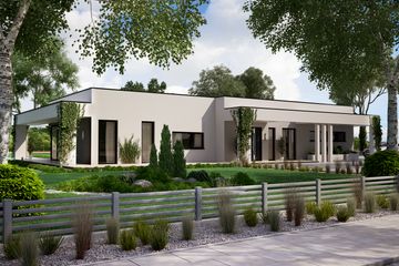 Projekt domu KA51 - parterowy dom o powierzchni 161,13 m², dach płaski - ujęcie 2