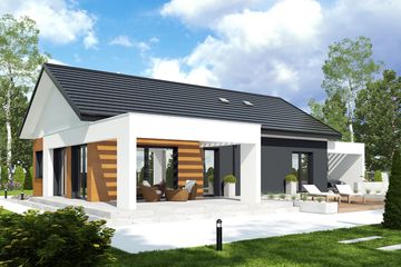  Projekt domu Kalikst z wiatą [A1] (WRF1928) - projekt domu parterowego - Zdjęcie 3