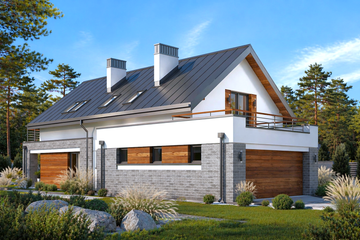  Projekt domu Fiodor G2 (LBA1005) - projekt domu parterowego z poddaszem - Zdjęcie 3