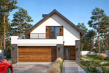  Projekt domu Fiodor G2 (LBA1005) - projekt domu parterowego z poddaszem - Zdjęcie 1
