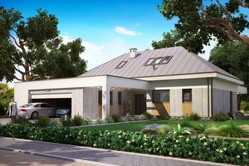  Projekt domu KA5 SZ (PKT1229) - projekt domu parterowego z poddaszem - Zdjęcie 1