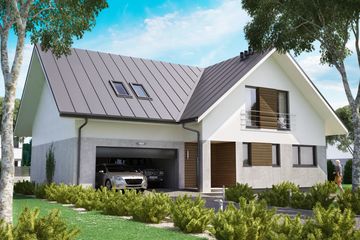  Projekt domu KA52 SZ (PKT1256) - projekt domu parterowego z poddaszem - Zdjęcie 1