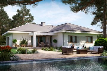  Projekt domu KA54 SZ (PKT1244) - projekt domu parterowego - Zdjęcie 2