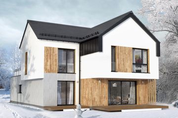  Projekt domu Z wykuszem 01 (KZB1014) - projekt domu z pełnym piętrem - Zdjęcie 1