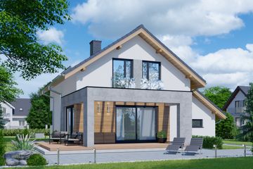  Projekt domu APS 028 NEW (LUA1405) - projekt domu parterowego z poddaszem - Zdjęcie 2