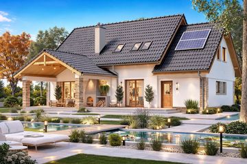  Projekt domu BW-36 wariant 10 (JGC1201) - projekt domu parterowego z poddaszem - Zdjęcie 1