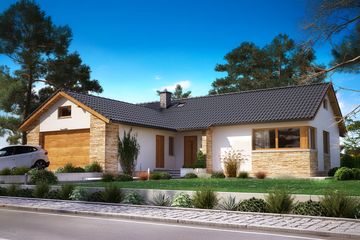  Projekt domu BW-39 wariant 6 z garażem (JGC1199) - projekt domu parterowego - Zdjęcie 1