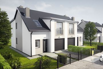  Projekt domu Feliks - bliźniak LLL (WRD2749) - projekt domu parterowego z poddaszem - Zdjęcie 3