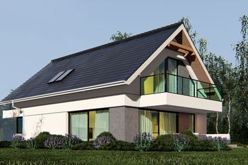 Projekt domu uA63 - parterowy z poddaszem dom o powierzchni 141,92 m², dach dwuspadowy - ujęcie 3