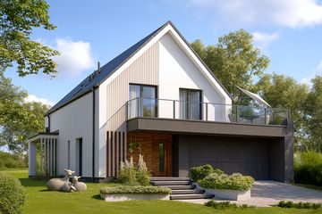  Projekt domu Tyniec 02 (KZB1016) - projekt domu parterowego z poddaszem - Zdjęcie 1