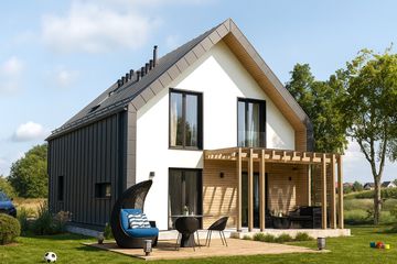  Projekt domu Kompaktowy 01 (KZB1015) - projekt domu parterowego z poddaszem - Zdjęcie 1