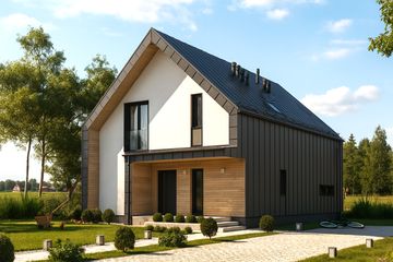  Projekt domu Kompaktowy 01 (KZB1015) - projekt domu parterowego z poddaszem - Zdjęcie 2