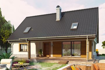 Projekt domu AJR_02_A1 (WOJ1023) - projekt domu parterowego z poddaszem - Zdjęcie 1