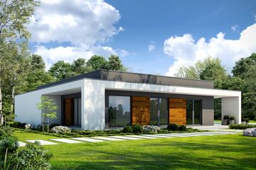  Projekt domu Otwarty D42 (WWB1040) - projekt domu parterowego - Zdjęcie 1