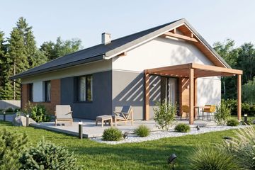 Projekt domu Basicus I - parterowy dom o powierzchni 85,03 m², dach dwuspadowy - ujęcie 2