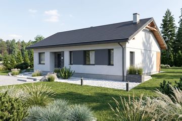Projekt domu Basicus I - parterowy dom o powierzchni 85,03 m², dach dwuspadowy - ujęcie 3
