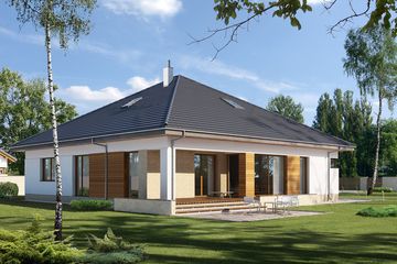  Projekt domu E-229 (WAX1136) - projekt domu parterowego - Zdjęcie 2