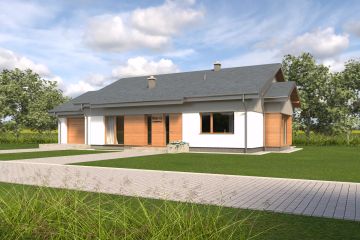 Projekt domu TK61G - parterowy dom o powierzchni 151,21 m², dach dwuspadowy - ujęcie 2