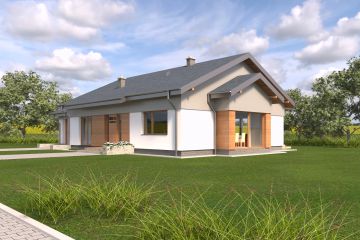 Projekt domu TK61G - parterowy dom o powierzchni 151,21 m², dach dwuspadowy - ujęcie 3