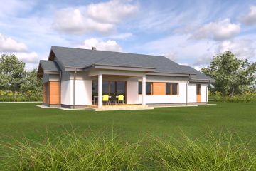 Projekt domu TK61G - parterowy dom o powierzchni 151,21 m², dach dwuspadowy - ujęcie 4