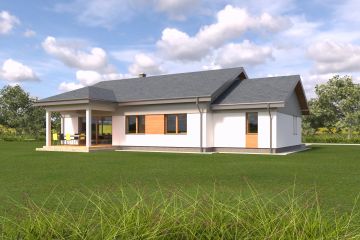 Projekt domu TK61G - parterowy dom o powierzchni 151,21 m², dach dwuspadowy - ujęcie 5