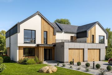  Projekt domu Bliźniak 01 (KZB1017) - projekt domu z pełnym piętrem - Zdjęcie 1