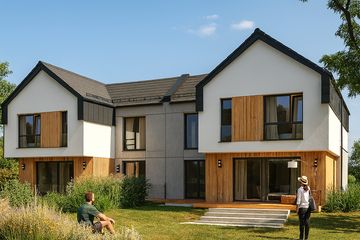  Projekt domu Bliźniak 01 (KZB1017) - projekt domu z pełnym piętrem - Zdjęcie 2