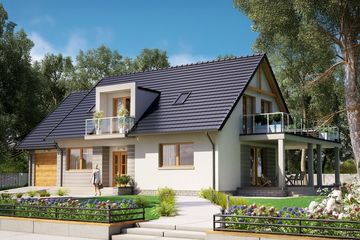  Projekt domu BW-55 wariant 4 (JGC1202) - projekt domu parterowego z poddaszem - Zdjęcie 1