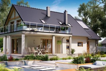  Projekt domu BW-55 wariant 4 (JGC1202) - projekt domu parterowego z poddaszem - Zdjęcie 2