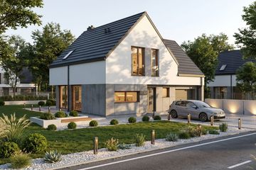 Projekt domu Prudens I G1 - parterowy z poddaszem dom o powierzchni 98,48 m², dach dwuspadowy - ujęcie 2