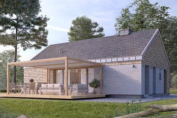  Projekt domu Wakacyjny (BSA2182) - projekt domu parterowego - Zdjęcie 1