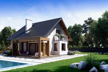  Projekt domu w Pensylwanii 3 (KRN1083) - projekt domu parterowego z poddaszem - Zdjęcie 2