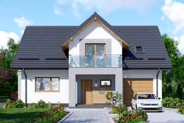  Projekt domu APS 211 NEW (LUA1421) - projekt domu parterowego z poddaszem - Zdjęcie 1