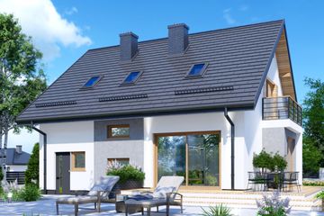  Projekt domu APS 201 NEW (LUA1419) - projekt domu parterowego z poddaszem - Zdjęcie 2