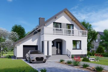  Projekt domu APS 110 NEW (LUA1416) - projekt domu parterowego z poddaszem - Zdjęcie 1