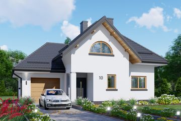  Projekt domu APS 010 NEW + P (LUA1415) - projekt domu parterowego z poddaszem - Zdjęcie 1