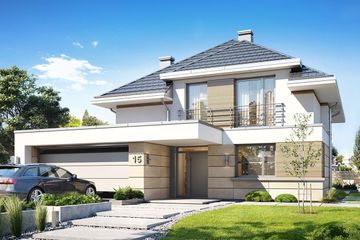  Projekt domu Oszust (WAH1878) - projekt domu parterowego z poddaszem - Zdjęcie 1