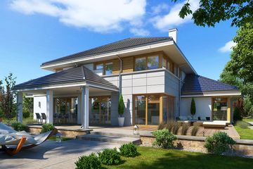  Projekt domu Willa komfortowa (WAH1884) - projekt domu z pełnym piętrem - Zdjęcie 2