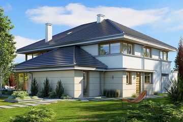  Projekt domu Willa komfortowa (WAH1884) - projekt domu z pełnym piętrem - Zdjęcie 3