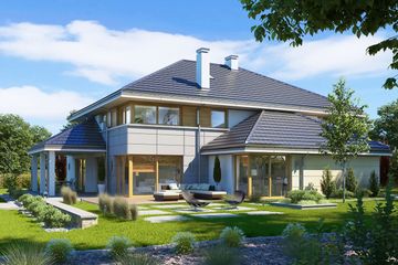  Projekt domu Willa komfortowa (WAH1884) - projekt domu z pełnym piętrem - Zdjęcie 4