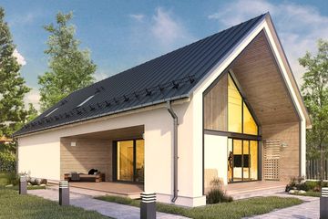  Projekt domu Z wnęką 04A (KZB1022) - projekt domu parterowego z poddaszem - Zdjęcie 1