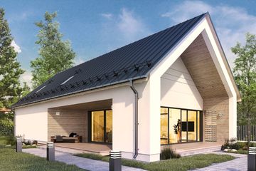  Projekt domu Z wnęką 04C (KZB1024) - projekt domu parterowego z poddaszem - Zdjęcie 1