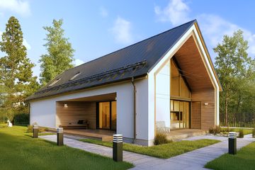  Projekt domu Z wnęką 04B (KZB1023) - projekt domu parterowego z poddaszem - Zdjęcie 1