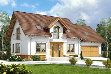  Projekt domu Dla Ciebie 1 w2 z garażem 2-st. [A1] (WRF1959) - projekt domu parterowego z poddaszem - Zdjęcie 3